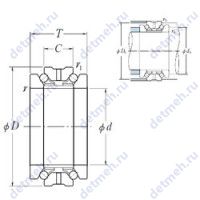 Чертеж подшипника 100TAC29X+L