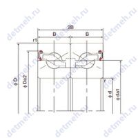 Чертеж подшипника 15TAB04DB-2LR
