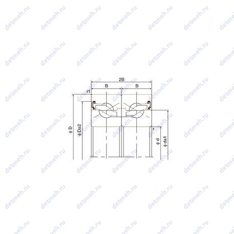 Подшипник 15TAB04DB-2NK чертеж