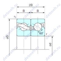 Чертеж подшипника 15TAB04DB