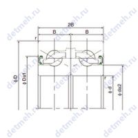 Чертеж подшипника 15TAB04DF-2NK