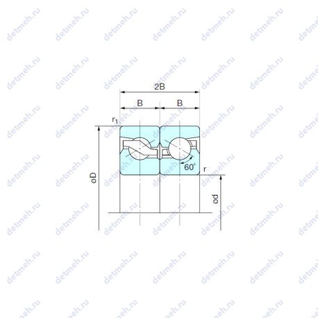 Подшипник 20TAB04DB чертеж