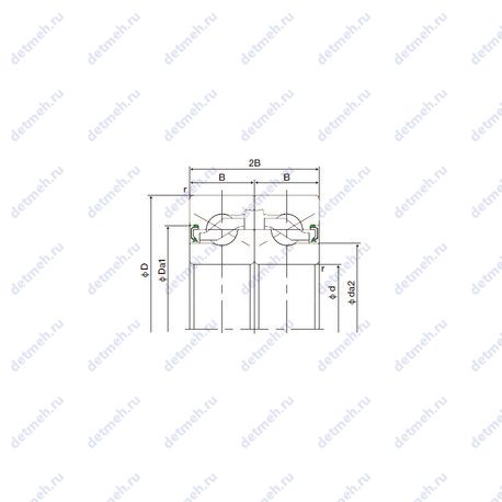 Подшипник 30TAB06DF-2NK чертеж