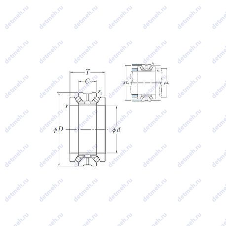 Подшипник 35TAC20X+L чертеж
