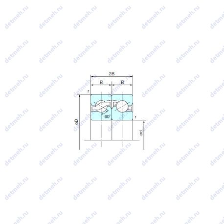 Подшипник 50TAB10DF чертеж