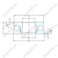 Чертеж подшипника 51102 V/HR22Q2