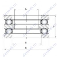 Чертеж подшипника 52334