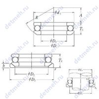 Чертеж подшипника 53228XU