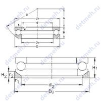 Чертеж подшипника 53411 + U 411