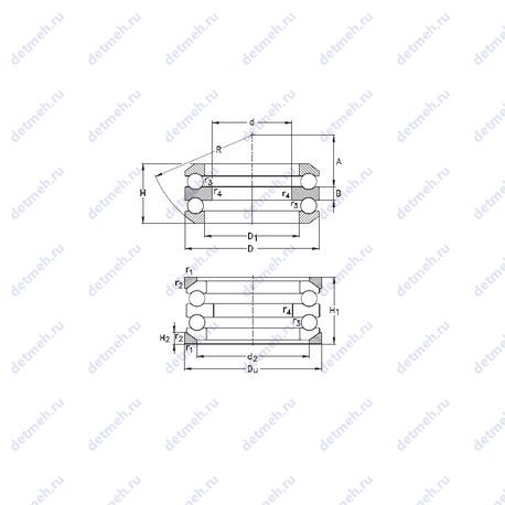 Подшипник 54415-MP+U415 чертеж