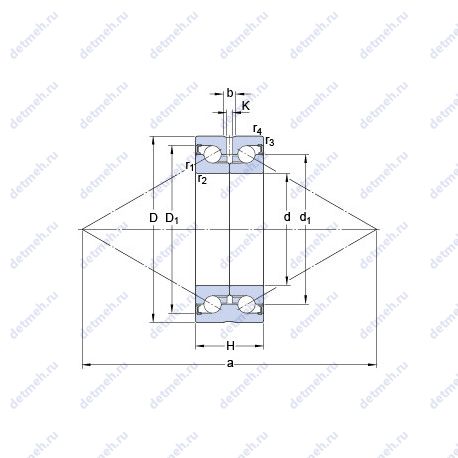 Подшипник BEAS 015045-2RZ чертеж