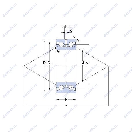 Подшипник BEAS 030062-2RZ чертеж