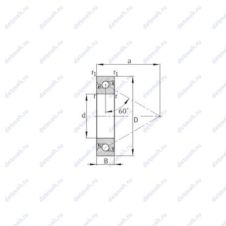 Подшипник BSB030062-2RS-T чертеж