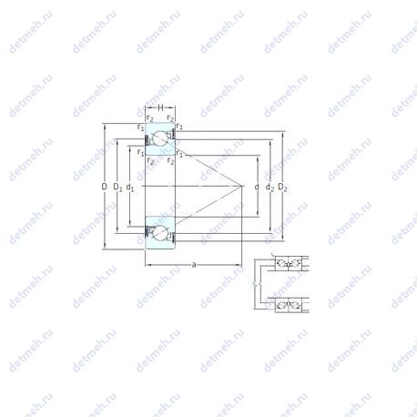 Подшипник BSD 2562 CG-2RZ чертеж