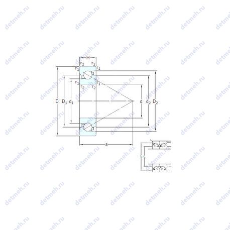 Подшипник BSD 45100 CG чертеж