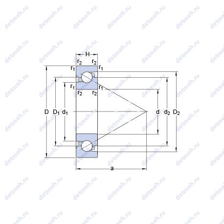 Подшипник BSD 50100 C чертеж