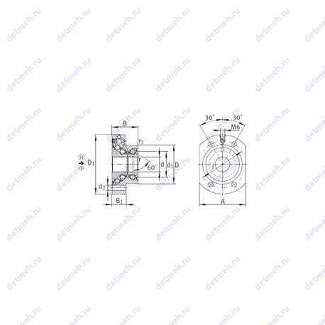 Подшипник DKLFA2080-2RS чертеж