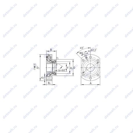 Подшипник DKLFA2590-2RS чертеж