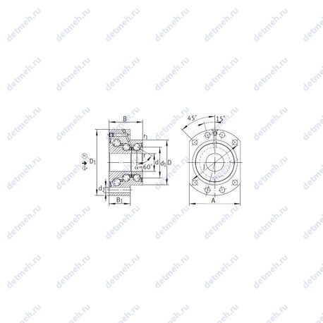 Подшипник DKLFA30100-2RS чертеж