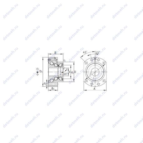 Подшипник DKLFA30110-2RS чертеж