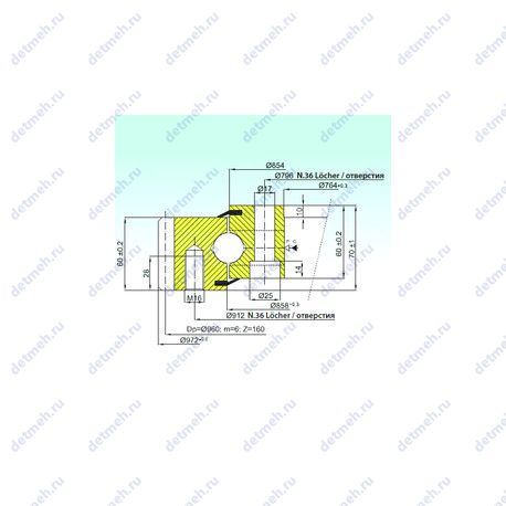 Подшипник EB1.25.0856.200-1STPN чертеж