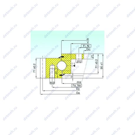 Подшипник EBL.30.0955.201-2STPN чертеж