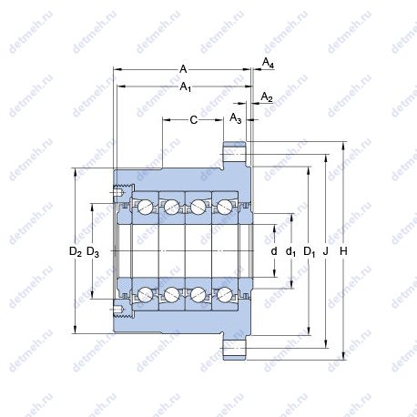 Подшипник FBSA 206 A/QBC чертеж