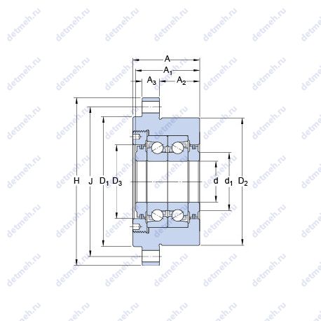 Подшипник FBSA 207/DB чертеж