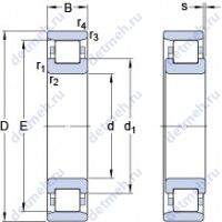 Чертеж подшипника N 220 ECP