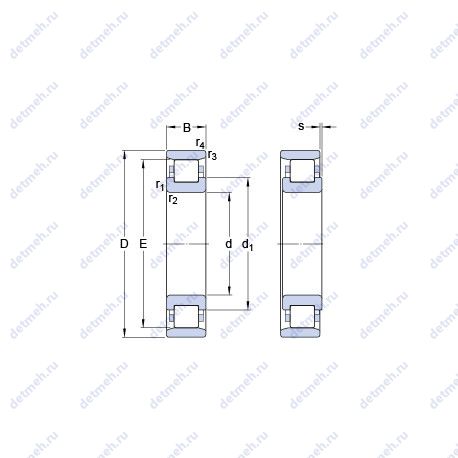 Подшипник N 222 ECM чертеж