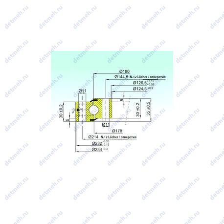Подшипник NB1.14.0179.200-1PPN чертеж