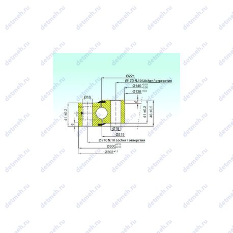 Подшипник NB1.20.0220.200-1PPN чертеж