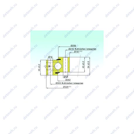 Подшипник NB1.20.0260.201-1PPN чертеж
