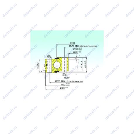 Подшипник NB1.20.0260.202-1PPN чертеж