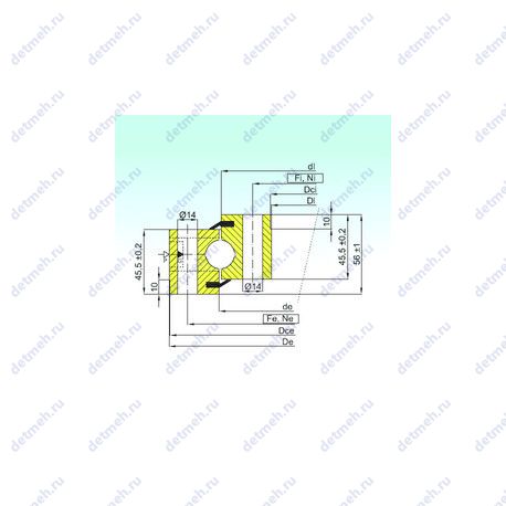 Подшипник NB1.20.0314.201-2PPN чертеж