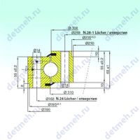 Чертеж подшипника NB1.25.0308.200-1PPN