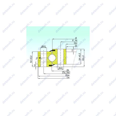 Подшипник NB1.25.0455.201-2PPN чертеж