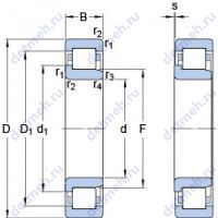 Чертеж подшипника NJ 206 ECP