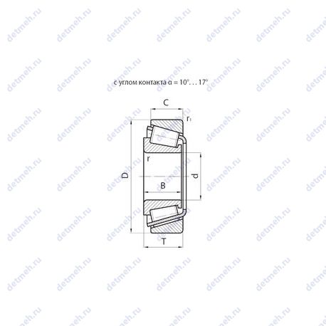 Подшипник 7203A чертеж