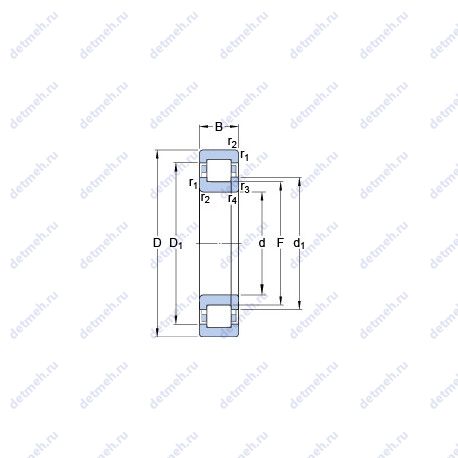 Подшипник NUP 224 ECP чертеж
