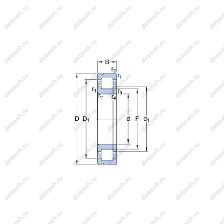 Подшипник NUP 314 ECNP чертеж