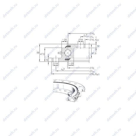 Подшипник VLU 20 0544 чертеж