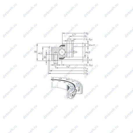 Подшипник VSA 20 0544 N чертеж