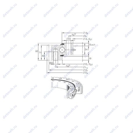 Подшипник VSA 25 0755 N чертеж