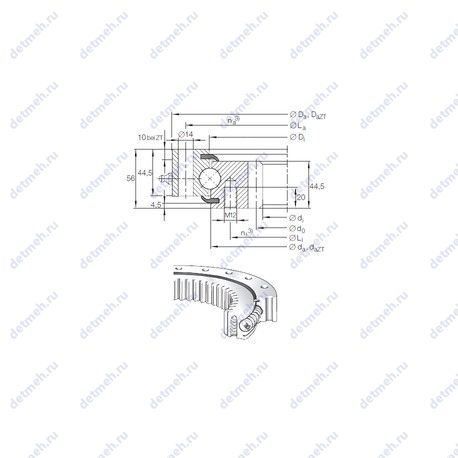 Подшипник VSI 20 0544 N чертеж