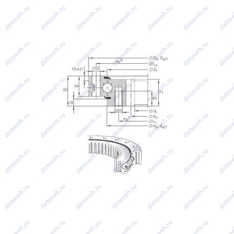 Подшипник VSI 25 0855 N чертеж