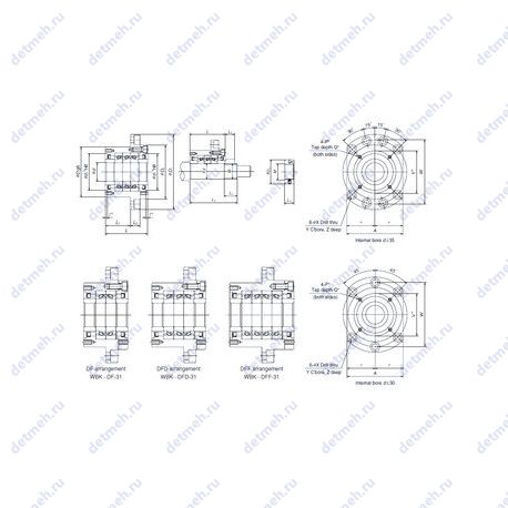 Подшипник BSQU 220 TFT чертеж