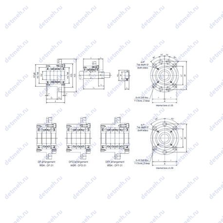 Подшипник WBK40DFF-31 чертеж