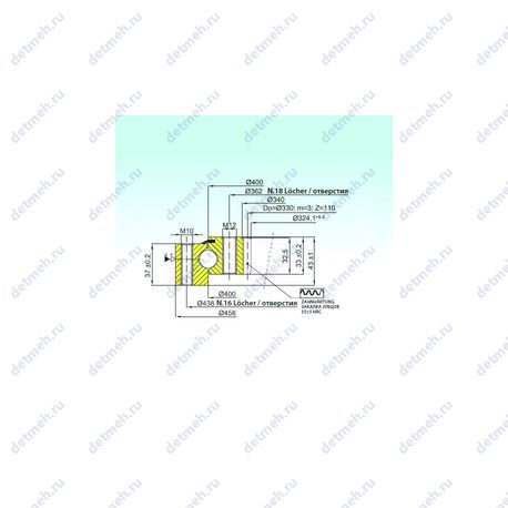 Подшипник ZB1.16.0400.200-1RTTN чертеж