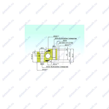 Подшипник ZB1.20.0310.200-2SPTN чертеж